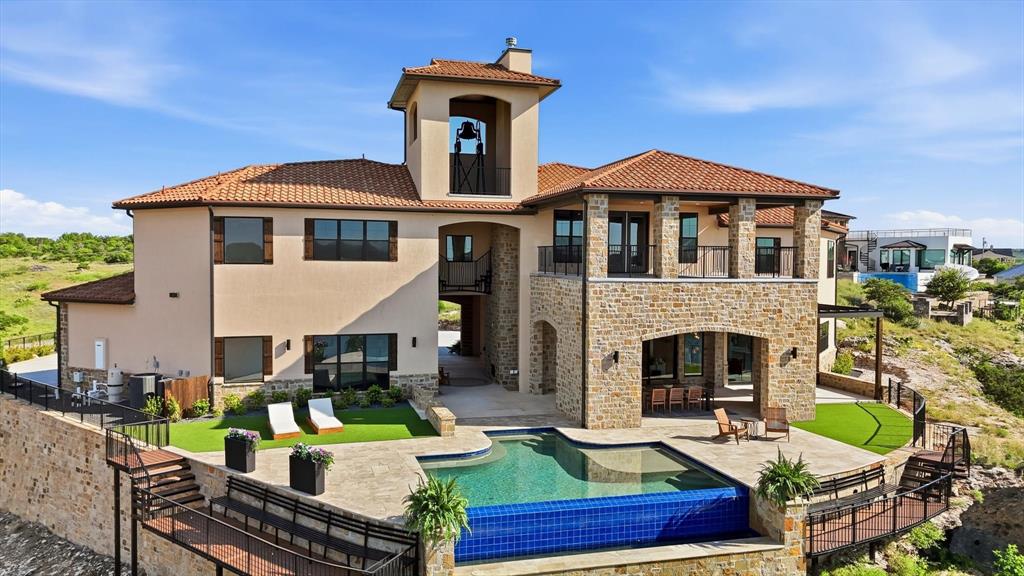 The Belltower Estate at sunset above Hell's Gate, Possum Kingdom Lake